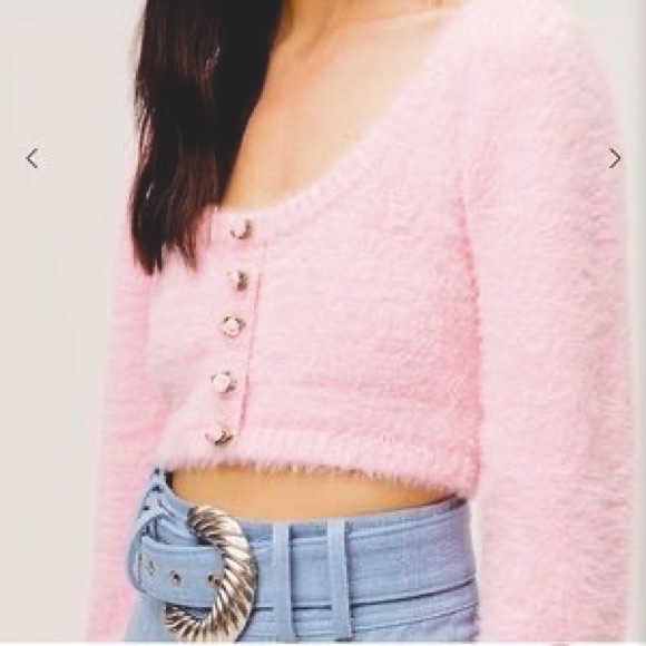 For Love And Lemons Sweaters - For Love and Lemons Anastasia cropped cardigan in Carnation
